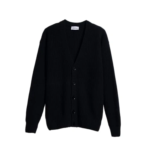 Diana Studio - Men's Wool Cardigan, Long Sleeves, Casual Fit, Made in Italy, Black, M