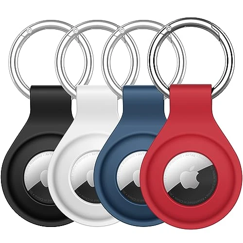 Limited-time offer: JETech Silicone Case for AirTag 2nd/1st Generation (2026/2021) with Keychain, Protective Air Tag Holder, Portable Keyring Cover, Easy Installation, 4-Pack (Black/White/Navy Blue/Red) from $12.99 to $12.99 (save 0.00%)