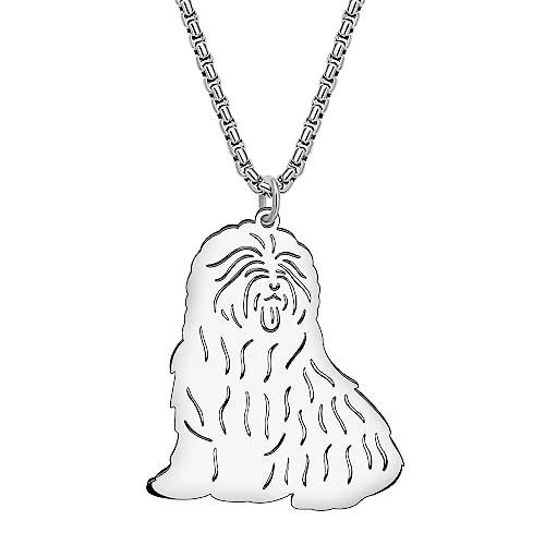 LONYOO Acciaio Inox Cute Cane Ciondolo Collana Dainty 18K Oro collana per Donna Ragazza Animali Domestici Cane Regali Gioielli (British Border Collie Argento)