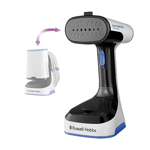 Russell Hobbs Steamer [Foldable & Antibacterial] Steam & Fold (1500W, Sanitizes, Fast Heating, Powerful, 150ml Tank, Fabric Tip, 3m Cord Ideal for Travel) Iron 26740-56