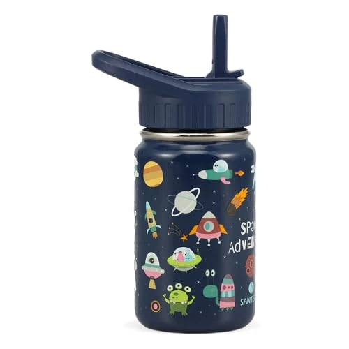 Oferta limitada: SANTECO Botella de Agua Isotérmica para Niños 350ML con Pajita, Botella Metálica de Acero Inoxidable Aislada al Vacío sin BPA Reutilizable para la Escuela, los Deportes y el Jardín de Infantes de 25.99 € a 25.99 € (ahorro 0.00%)