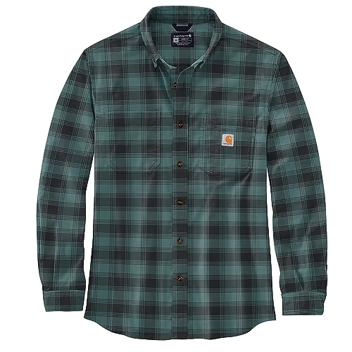 Carhartt Mens Cotton Long Sleeve Plaid Flannel Shirt