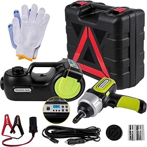 Offerta a tempo: VEVOR Cric 5T per Auto Idraulica Elettrica, Martinetto Idraulico Elettrico 155-420 mm con Compressore Chiave a Impulsi Cassetta degli Attrezzi, 12V Kit Riparazione Cric Martinetto per Auto CRV SUV - 0.00% da 118.90 € a 118.90 €