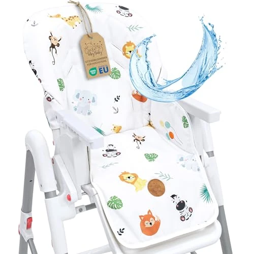 Offerta a tempo: Copri seggiolone pappa universale - copriseggiolone bambino e bambina cuscino imbottitura riduttore per sedia con un rivestimento impermeabile stabile certificato Oeko-Tex Safari - 0.00% da 34.99 € a 34.99 €