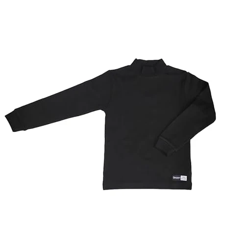 Kappa Jersey de Cuello Alto para Niño/Niña - Chico/Chica de Algodón Cálido, Negro , 8 años