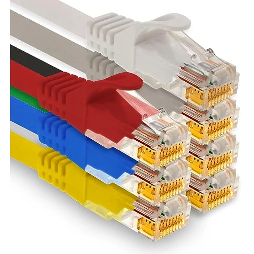 Offerta a tempo: 1aTTack.de - 7 cavi di rete Cat7 da 1,5 m, Cat.7 Ethernet, cavo patch Lan & Cat 7 per la massima velocità di Internet e collega tutti i dispositivi con presa RJ 45 Color 3 - 0.00% da 16.29 € a 16.29 €