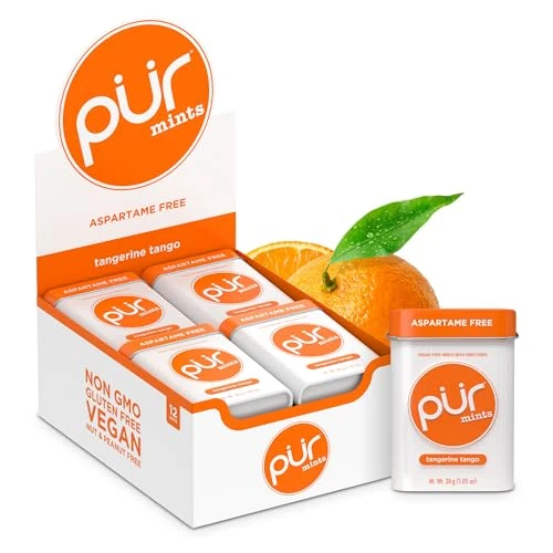 Limitiertes Angebot: PUR Mints | Aspartamfrei | Hergestellt mit Xylit | Zuckerfrei, Vegan, Glutenfrei & Keto-freundlich | Natürlich aromatisierte Minzbonbons mit Mandarine-Geschmack, 30 Stück (12er-Pack) von 19.99 EUR auf 16.99 EUR (Spare 15%)