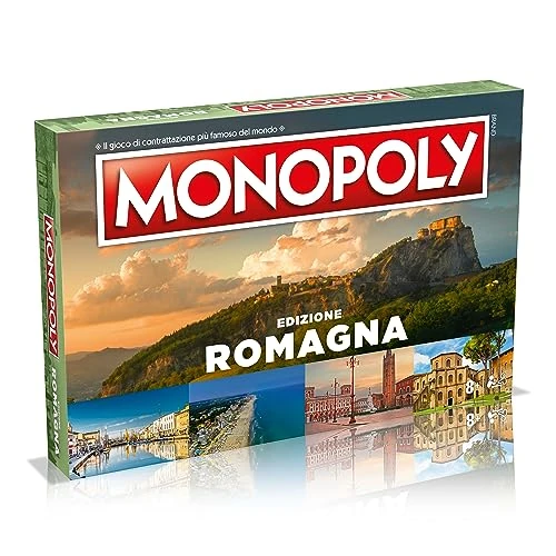 Offre limitee: Winning Moves Monopoly Les plus beaux villages d'Italie Romagne, jeu de table, édition italienne, jeu pour famille, 8 et plus, Taglia Unica, WM02165-ITA-6 de 104.99 EUR a 104.99 EUR (economie 0%)