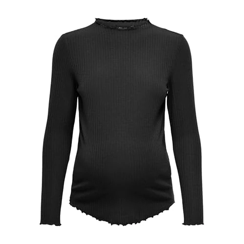 Only Top Femminile Mamma Collo Alto, Nero 1, XL