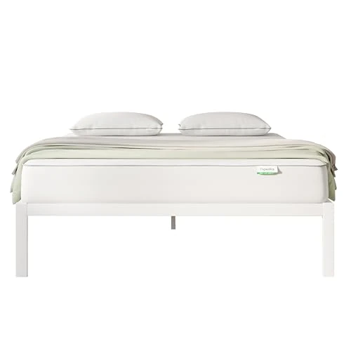 Offerta a tempo: Novilla Rete Letto Matrimoniale 160x190 Struttura Letto a Doghe in Legno, Spazio di Archiviazione Sotto al Letto, Facile da Montare, Perfetto per Tutti Tipi di Letti e Materassi, Bianco - 0.00% da 100.99 € a 100.99 €