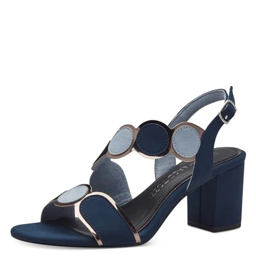 Tijdelijke aanbieding: MARCO TOZZI Heeled Sandal by Guido Maria Kretschmer 2-28347-42 dames, Navy Comb, 41 EU van 49.95 € naar 44.75 € (10% korting)