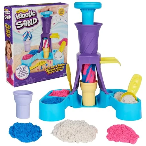 Zeitlich begrenztes Angebot: Kinetic Sand Softeis Station - mit 396 g original kinetischem Sand aus Schweden, erfüllt alle gesetzlichen Anforderungen, mit Zubehör für kreatives Indoor-Sandspiel, für Kinder ab 3 Jahren von 19.99 € auf 12.99 € (35% Rabatt)