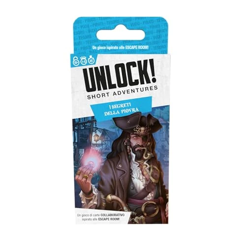 Asmodee - Unlock! Short Adventures, I Segrrete della Piovra - bordspel met app, Escape Room, 1-6 spelers, 10+ jaar, Italiaanse editie