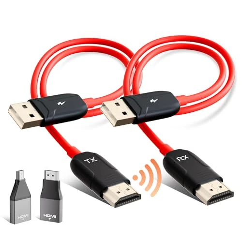 Draadloze HDMI-zender en Ontvanger - 1080p HD Satellietontvanger voor Streaming, Video, Audiobestanden van Laptop, PC naar HDTV, Projector - Draadloze Extender