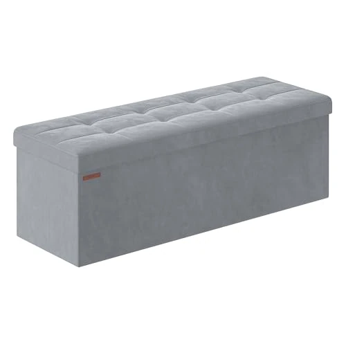 Offerta a tempo: SONGMICS Cassapanca, Pouf Contenitore, Poggiapiedi Pieghevole da 38 x 110 x 38 cm, Ottomano, Regge fino a 300 kg, per Soggiorno, Camera da Letto, Entrata, Grigio Tortora LSF277G02 - 28% da 44.99 € a 32.20 €