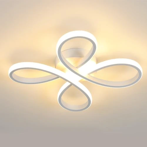 Oferta limitowana: Comely Nowoczesna lampa sufitowa LED, 30 W, 3400 lm, lampa sufitowa w kształcie kwiatu, do przedpokoju, balkonu, sypialni, salonu, jadalni, 3000 K, ciepłe światło, 30 cm, biała z 149.56 zł na 149.56 zł (oszczędź 0.00%)