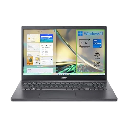 Offerta a tempo: acer Aspire 5 A515-57-701Q PC Portatile, Notebook, Processore Intel Core i7-12650H, RAM 16 GB DDR4, 1024 GB PCIe NVMe SSD, Display 15.6" IPS FHD LED LCD, Scheda Grafica Intel UHD, Windows 11 Home - 0% da 379.64 € a 379.64 €