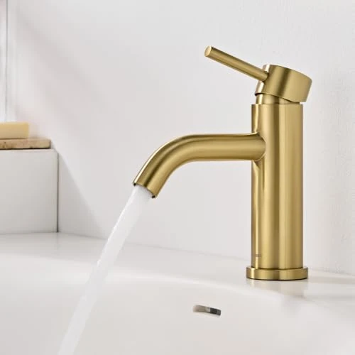 Oferta limitada: Grifo Lavabo Dorado, DETBOM Grifos para Lavabo de Encimera, Oro Cepillado de 39.99 € a 39.99 € (ahorro 0.00%)