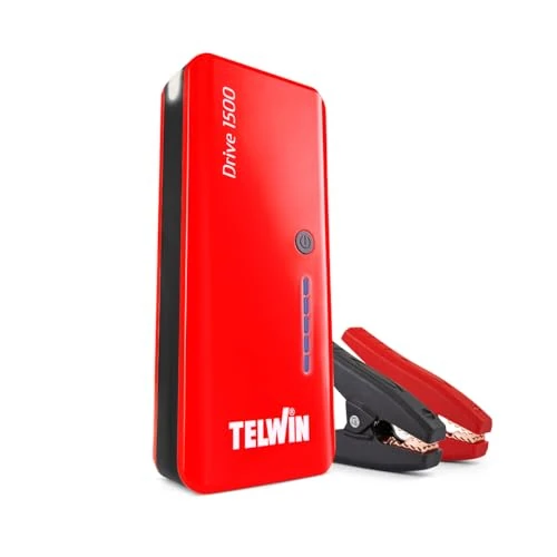 Telwin Drive 1500 12V Multi-Function Portable Jump Starter for Cars, Motorcycles, Boats, 1500A + Powerbank Quick Charge