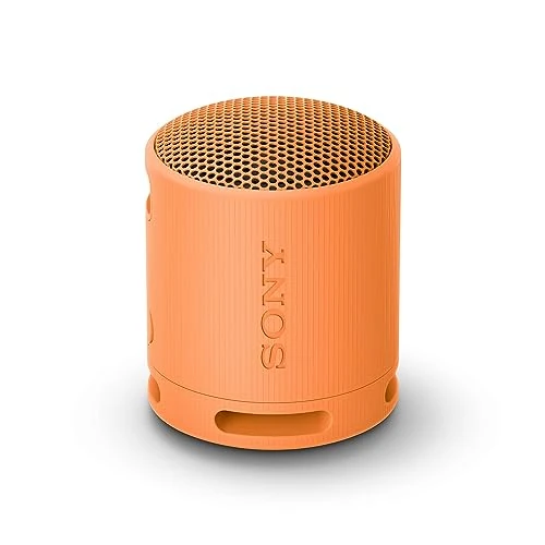 Sony SRS-XB100 - Draadloze Bluetooth, Draagbaar, Lichtgewicht, Compact Outdoor, Reizen, Luidspreker, Duurzaam IP67 Waterdicht & Stofdicht, 16 HR-batterij, Veelzijdige riem, Handsfree bellen, Oranje