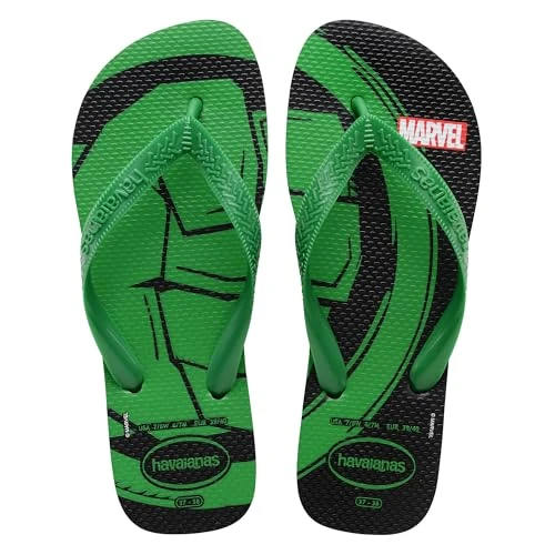 Oferta limitada: Havaianas - Top Marvel Logomania (Mini Me), Chanclas Niño, Black/Patria Green, de 22.00 € a 13.45 € (ahorro 39%)