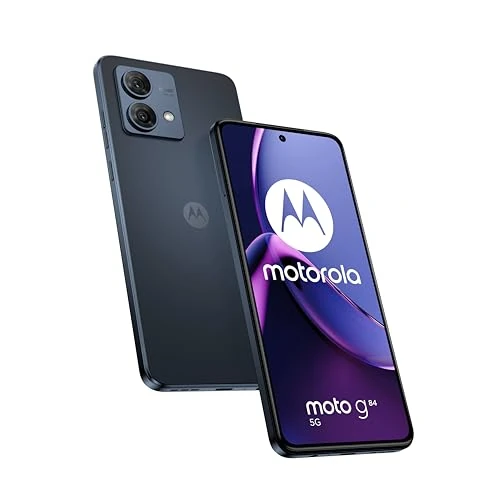 Offerta a tempo: Motorola moto g84 5G, Cellulare, Display 6.55 Pollici pOLED FHD+ 120 Hz, 50+8 MP, 5G, 5000 mAh, Ricarica 30W, 12/256 GB, Dual SIM, IP52, NFC, Android 13, Cover Inclusa, Midnight Blue — 35% da 299,90 € a 194,25 €