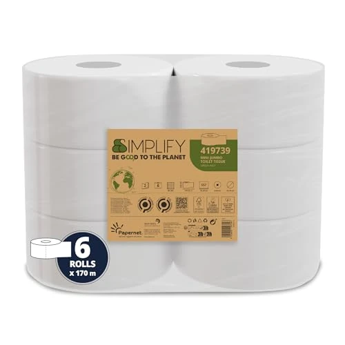 Offre limitée : Papernet Simplify - 6 Rouleaux de Papier Toilette, 2 Plis de 16.99 € à 16.99 € (0.00% de remise)