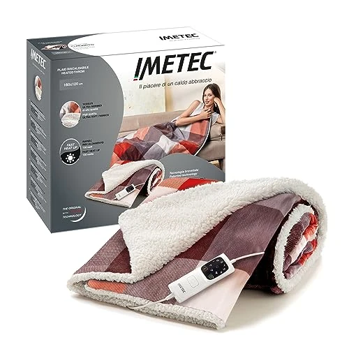 Offre limitée : Imetec Couverture Chauffante Adapto Tartan Festival - Plaid Chauffant 160x120 cm - Chauffage Rapide - 6 Températures - Tissu Velours et Sherpa Doux, Sécurité Anti-Surchauffe - Lavable en Machine de 74.99 EUR à 74.99 EUR (remise 0%)