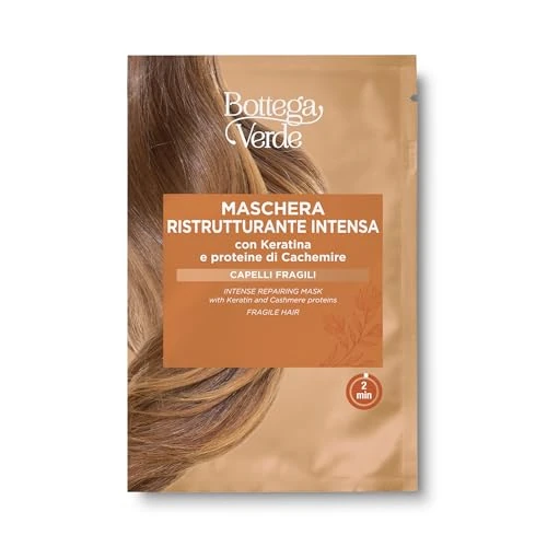 Bottega Verde - Intensive Restrukturierungsmaske - mit Keratin und Kaschmirproteinen (8 ml) - sprödes Haar
