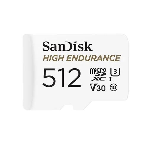 Begrenztes Angebot: SanDisk High Endurance microSDXC Speicherkarte 512 GB + Adapter (Für Dash-Cams und Private Überwachungskameras, 100 MB/s Lesen, V30 für Full-HD und 4K-Videos) von 63.44 EUR auf 51.39 EUR (Rabatt 19%)