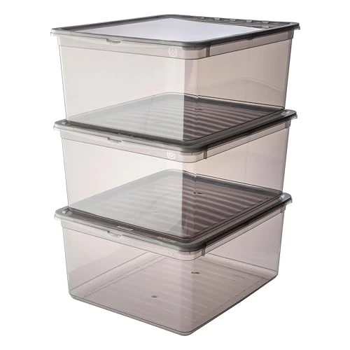 Limited-time offer: keeeper storage boxes with Air Control System, 3-piece set, 3 x 18 L, Bea, Transparent from $21.62 to $21.62 (save 0.0%)
