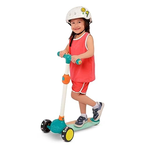 B. toys - Divertimento in scooter - Scooter per bambini in legno - Altezza regolabile e ruote luminose - 3 anni +