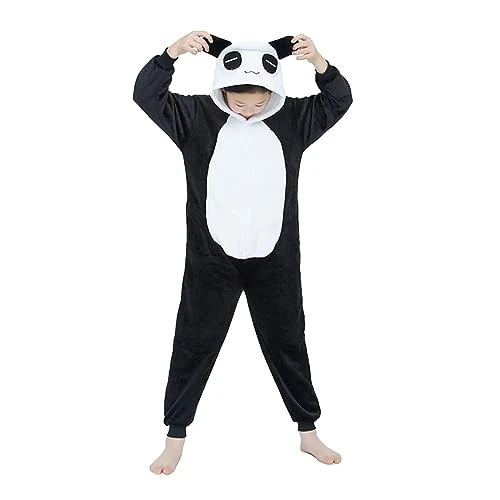 WDRHC Enfant Ensemble de Pyjama Licorne Grenouillère Animaux Romper Pajamas Onesie Animal Combinaison Costume Vêtement de Nuit en Flanelles Soirée Noël Déguisement Fille Garçon Panda
