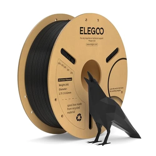 Offerta a tempo: ELEGOO Filamento PLA+ 1.75mm Nero 1KG, Filamento PLA Plus per Stampante 3D, Precisione Dimensionale +/- 0.02mm, Filamento per La Maggior Parte delle Stampanti 3D — 34% da 22,99 € a 15,19 €
