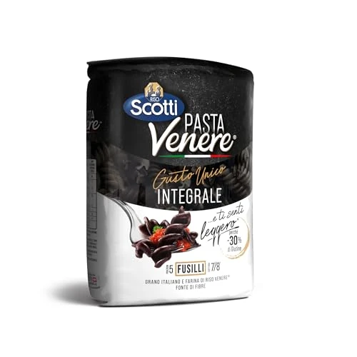 Offerta a tempo: Riso Scotti, Fusilli, Pasta Integrale di Riso Venere, Fonte di Fibre, Fosforo e Proteine, per un'Alimentazione Equilibrata, Formato 400 g - 40% da 2.49 € a 1.49 €
