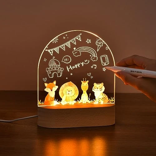 OTraki Gepersonaliseerd nachtlampje voor kinderen, gepersonaliseerde lamp met markering, cadeau voor meisjes, USB, vriendschap, verjaardag, pasgeborenen, vrouwelijk, LED-lamp, nachtkastje voor