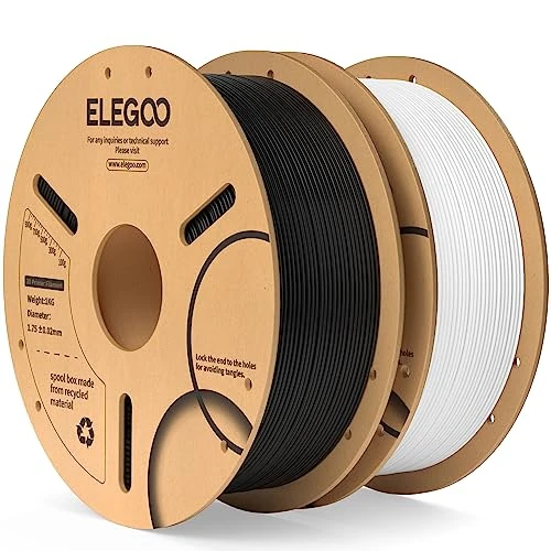 Oferta limitada: ELEGOO Filamento PLA 1.75 2KG Negro y Blanco, Filamento para Impresora 3D, Precisión Dimensional +/- 0.02mm, Carrete Filamento 3D,para Mayoría Impresoras 3D de 29.49 EUR a 27.99 EUR (ahorro 5%)