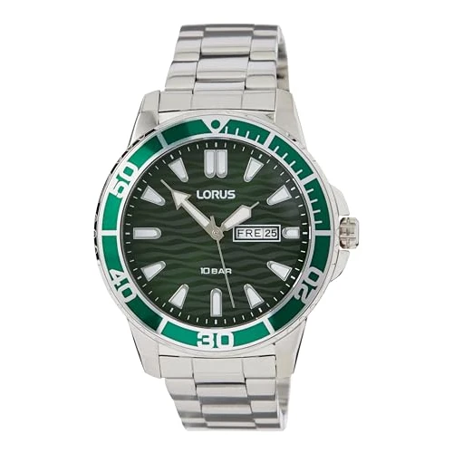 Lorus Mężczyźni Zegarek, Zielony, 42 mm