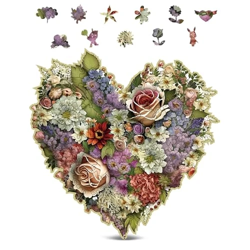 Tijdelijke aanbieding: CRAFTHUB Blooming Heart Houten puzzel: druk je liefde creatief en bewust uit, A3-formaat, 27,4 x 27,4 cm van 42.32 EUR naar 42.32 EUR (korting 0%)