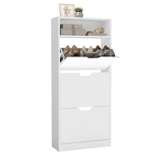 Zeitlich begrenztes Angebot: VASAGLE Schuhschrank, 3 Klappen, für 15-18 Paar Schuhe, 24 x 60 x 139 cm von 79.99 € auf 70.54 € (12% Rabatt)