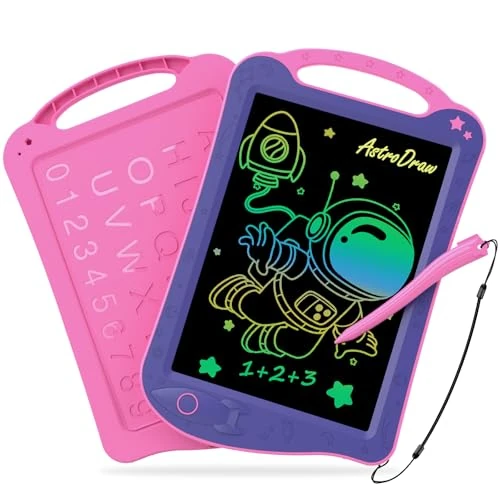 Offre limitée : HOMESTEC AstroDraw Jouet Tablette Dessin LCD Enfant de 2 3 4 5 6 Ans, Filles 1ères Écriture Jouet,Cadeau Fille Anniversaire Noël (Violet/Rose) de 14.99 € à 10.99 € (26.68% de remise)