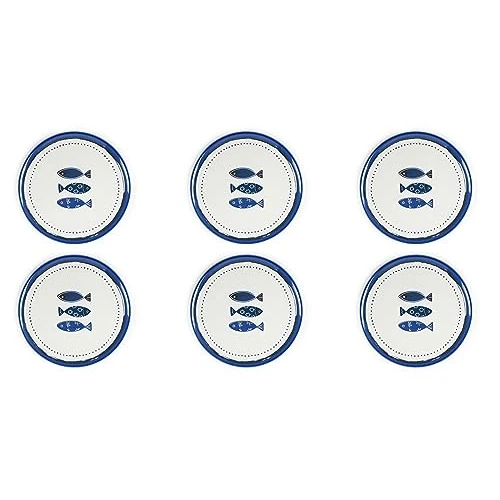 Limited-time offer: Excelsa Ocean Set of 6 Porcelain Pizza Plates, Diameter 31.5 cm from 95.12 GBP to 95.12 GBP (save 0%)