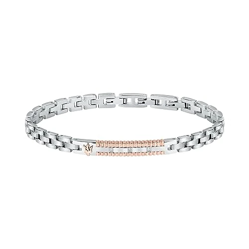 Offre limitee: Maserati Bracelet Homme en Acier, Diamants, Or Rose IP, Collection Diamants - JM423ATY18 de 129.00 EUR a 103.20 EUR (economie 20%)