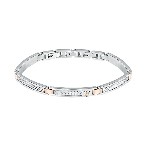 Maserati Men's Bracelet in Steel, PVD Rosegold, Iconic Collection - JM423AVD23