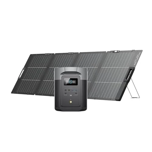 Offerta a tempo: ECOFLOW Generatore solare DELTA 2 Max, 2048Wh Batteria LFP centrale elettrica portatile e pannello solare 220W,Max 3100W uscita CA, Ricarica rapida 0-100% in 81 minuti, per all'aperto,campeggio,camper - 6% da 1698.00 € a 1598.00 €