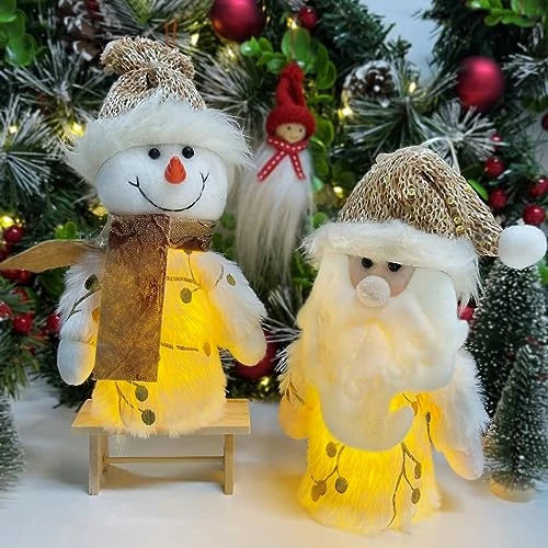 Offre limitee: Gnome De Noel Lumineux, Decoration Noel Interieur Maison, Decoration Sapin Noel, Kit Pere Noel Bonhomme De Neige Lumineux Peluche Petit A Suspendre Assis, Deco Americaine Pour Table Fenetre Porte (B) de 11.99 EUR a 3.99 EUR (economie 67%)