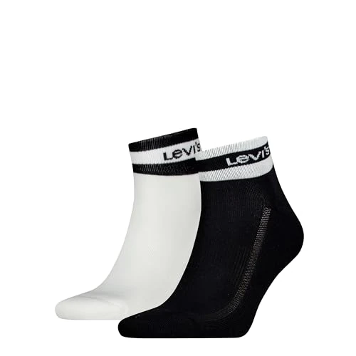 Limitiertes Angebot: Levi's Unisex Quarter Socks, Black/White, 39/42 von 9.99 EUR auf 8.00 EUR (Spare 20%)