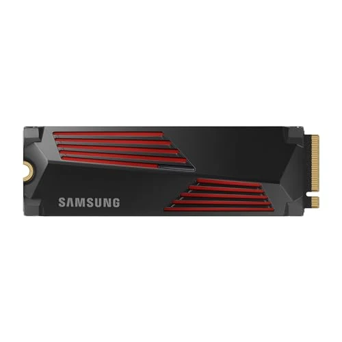 Samsung 990 Pro Heatsink NVMe M.2 SSD z Radiatorem, 4 TB, PCIe 4.0, 7450 MB/S Odczyt, 6900 MB/S Zapis, Wewnętrzny Dysk SSD z RGB do Gier na Pc/Konsolach i Edycji Wideo, Mz-V9P4T0CW