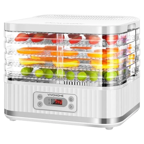 VIVOHOME Electric 5 Trays Food Dehydrator, 400W Hydrator Machine with 72H Digital Timer and Temperature Control for Fruit Vegetable Meat Jerky Herb Beef Mushroom