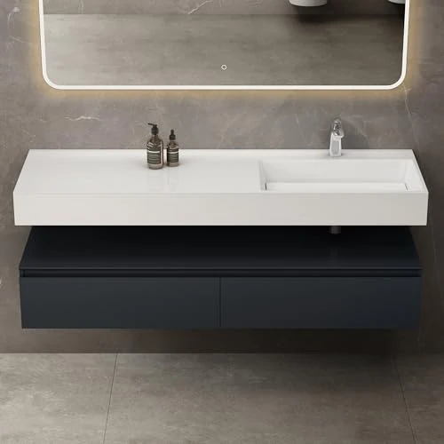 Zeitlich begrenztes Angebot: Mai & Mai Badmöbelset Waschtisch mit Unterschrank Anthrazit matt 150x48x25cm mit Soft-Close Schubladen inkl. Mineralguss-Waschbecken UP von 479.95 € auf 479.95 € (0.00% Rabatt)